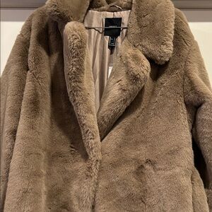 Forever 21 Teddy Jacket - Brown